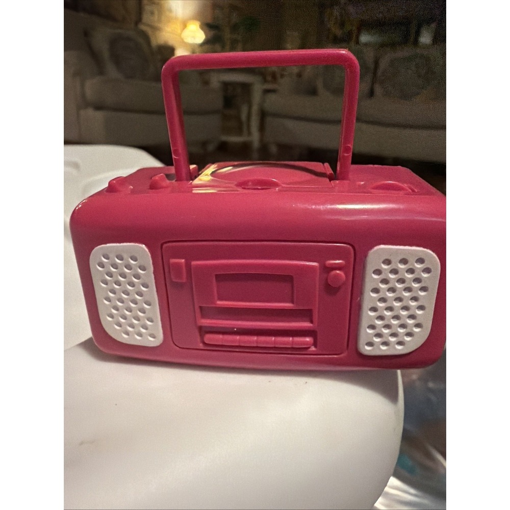VTG 90s Mattel BARBIE BOOMBOX CD PLAYER cd case hot pink Jam Box